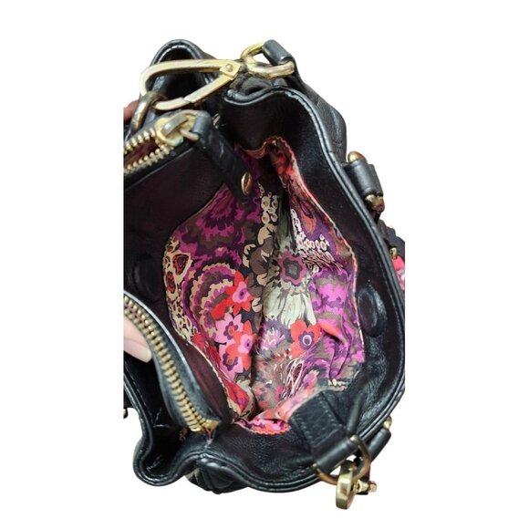 Vera Bradley Black Quilted Leather Mini Bag Crossbody Top Handle Chic Everyday - Picture 11 of 16